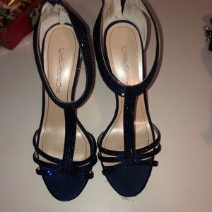 Sparkly blue high heels